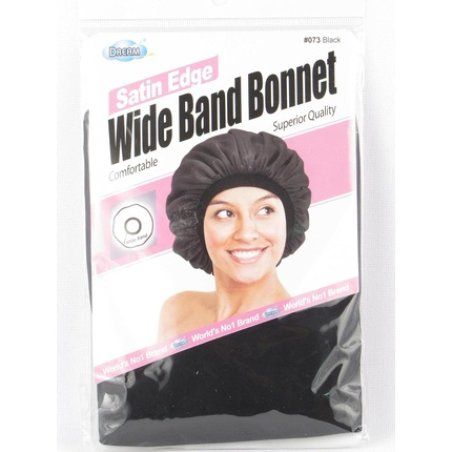 Dream Satin Edge Wide Band Bonnet Black