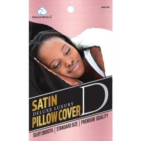 Dream World Satin Deluxe Pillow Cover Black