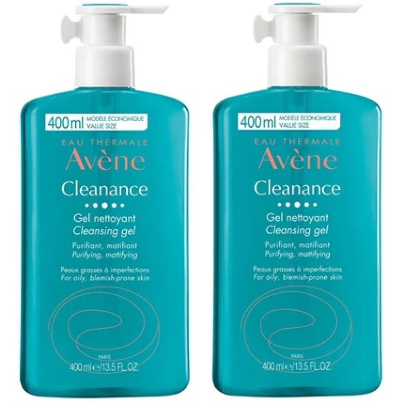 Avene Set Of Cleansing Gels For Problematic And Acne-Prone Skin - 2 X 400 Ml