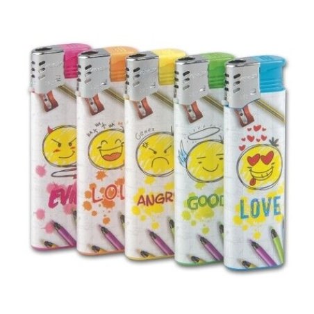 Disposable Turbo Atomic Emojis Lighter Assorted Set of 50