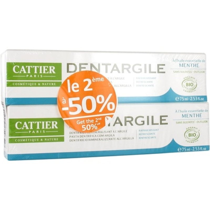 Cattier Dentargile Refreshing Toothpaste 75ml - Pack of 2