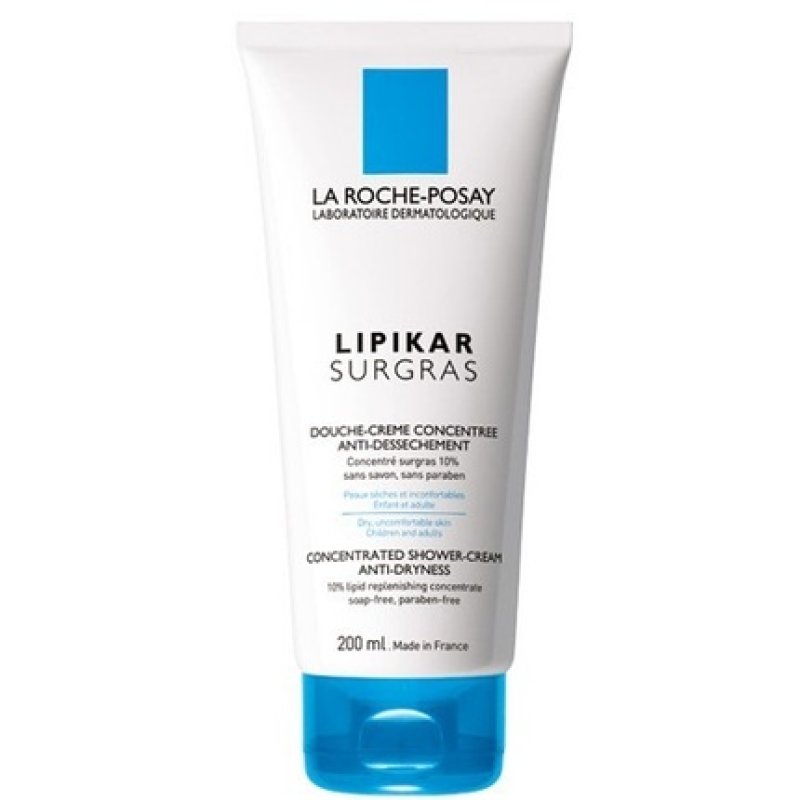 La Roche Posay Lipikar Surgras Shower Cream 200 Milliliters Moisturizing Shower Gel For Dry Skin