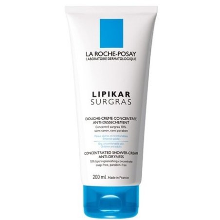 La Roche Posay Lipikar Surgras Shower Cream 200 Milliliters Moisturizing Shower Gel For Dry Skin