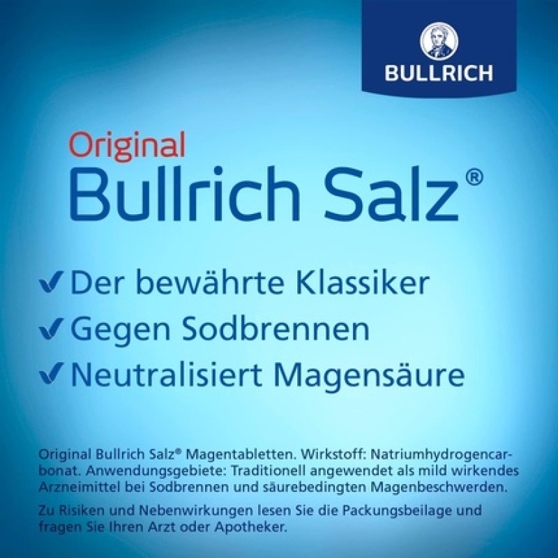 Bullrich Salt Quick Relief for Heartburn and Acid-Related Stomach Pain 180 Tablets