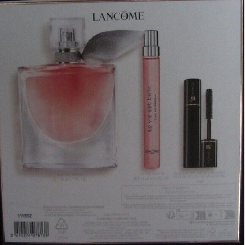 LANCOME La Vie Est Belle Gift Set 3 Pieces 50ml EdP 10ml EdP 2ml Mascara NEW