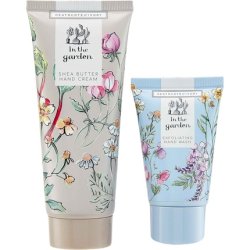 Heathcote & Ivory In The Garden Hand Care Tin 100ml Hand Cream 50ml Exfoliating Hand Wash