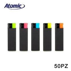 Atomic Turbo Fix Lighter Black Rubber Neon Assorted Pack Of 50