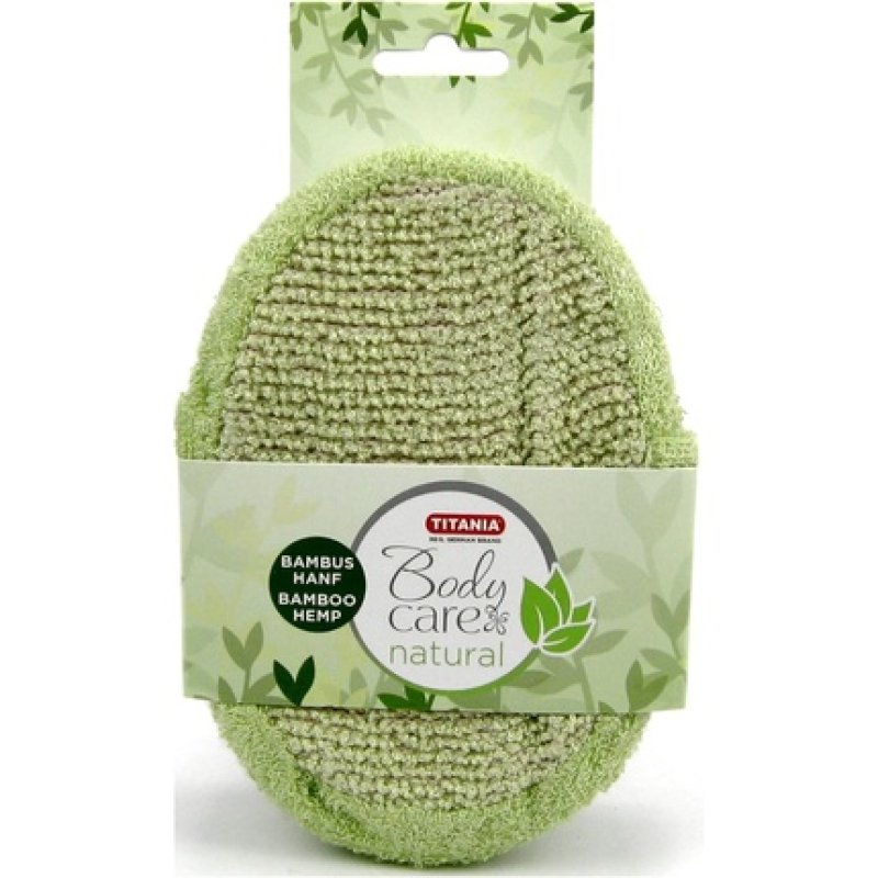 Titania Bath Massage Sponge Bamboo Hemp Green Oval