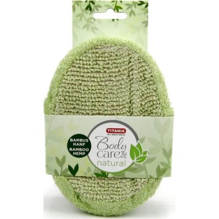 Titania Bath Massage Sponge Bamboo Hemp Green Oval