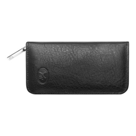 ZWILLING TWINOX Manicure and Pedicure Set in Yak Leather Case with Zipper Premium Nail Care 5 Pieces Black Including