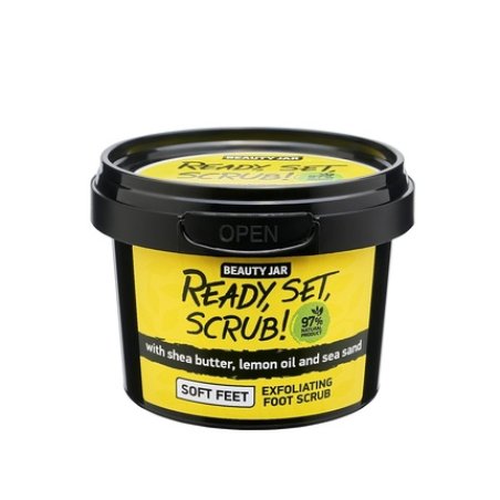 Beauty Jar READY, SET, SCRUB! Exfoliating Foot Scrub 135g - Sea Sand, Shea Butter, Lemon Oil