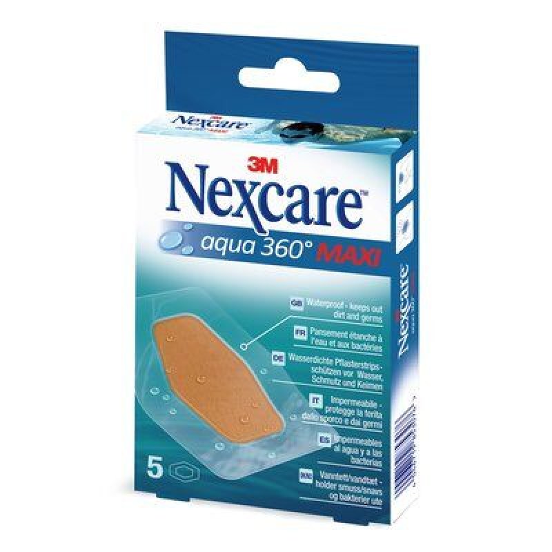 Nexcare Aqua Clear MAXI Waterproof Bandages 60mm x 88mm - Pack of 5