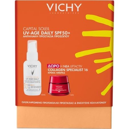 Vichy Promo Uv-Age Daily Spf 50 , 40ml & Free Liftactiv Collagen Specialist 16 Day Cream 15ml