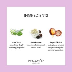 Benamôr Jacarandá Moisturising Hand Cream with Shea Butter, Argan Oil, and Aloe Vera 30ml Tube