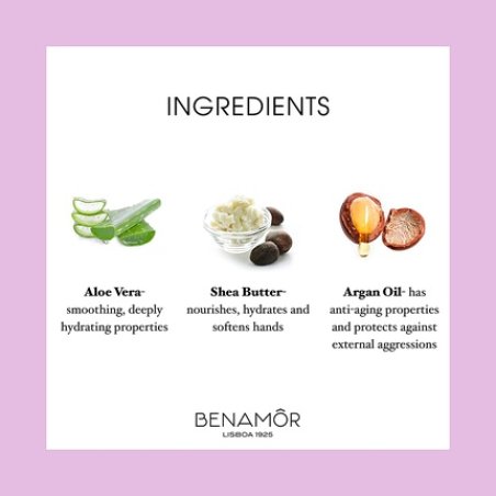 Benamôr Jacarandá Moisturising Hand Cream with Shea Butter, Argan Oil, and Aloe Vera 30ml Tube