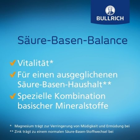 Bullrich Acid-Base Balance Alkaline Tablets with Zinc for Balanced pH Levels Vegan Including Travel Tube 180 Tablets