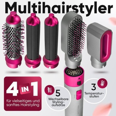 Proficare Hot Air Brush 4-in-1 Hairstyler for Curls, Volume, and Straightening