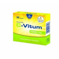 C Vitum 1000 Vitamin C 30 Capsules - Supports Immune System, Blood Vessels, Stress, Fatigue, Collagen