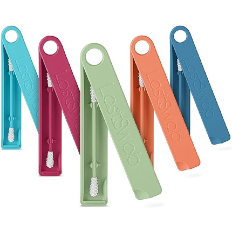 LastSwab Reusable Buds Swabs for Ear Cleaning with Travel Case Holder - Green