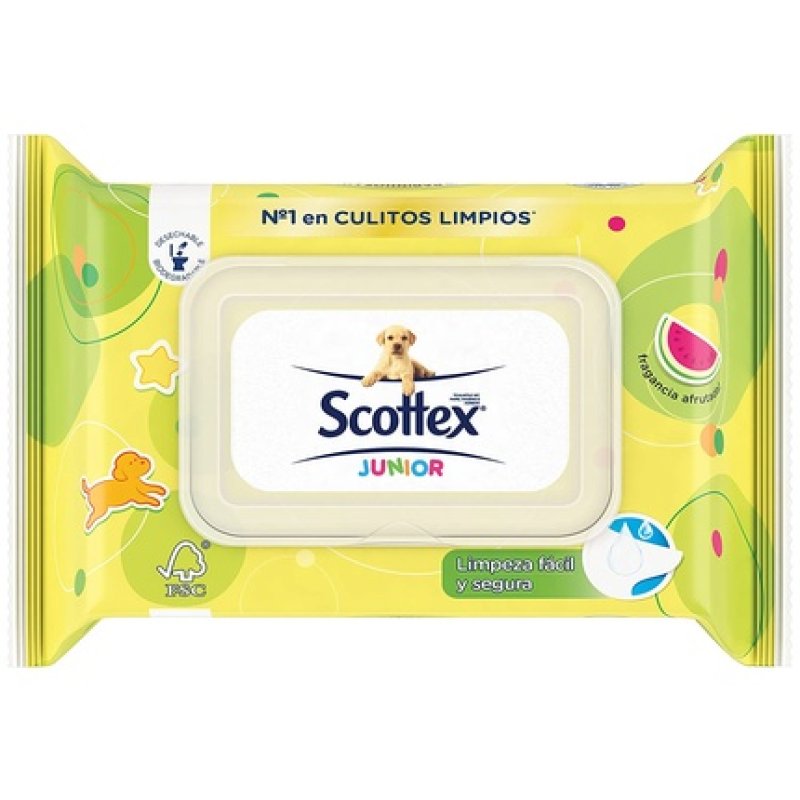 Scottex Junior Moist Toilet Paper 76 Pieces
