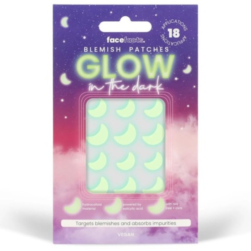 Face Facts Glow In The Dark Blemish Patches 18 Count Vegan with Tea Tree