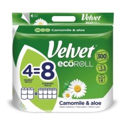 Velvet Ecoroll Aloe Chamomile Infused Toilet Paper - 4 Rolls