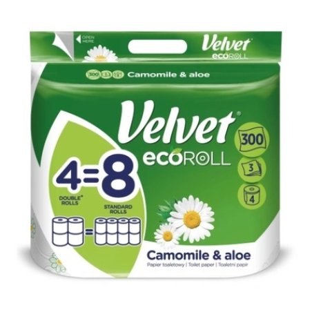Velvet Ecoroll Aloe Chamomile Infused Toilet Paper - 4 Rolls