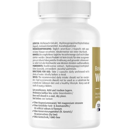 ZeinPharma Weihrauch 450mg 120 Capsules - Indian Boswellia Serrata Weihrauch Supplement with 75% Boswellia Acids - Vegan