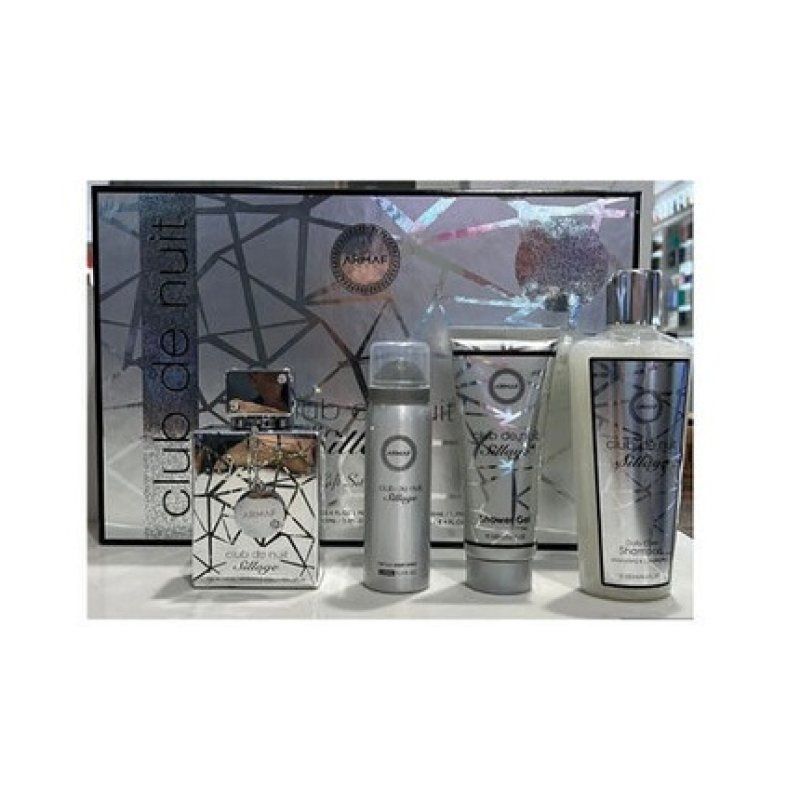 Armaf Club de Nuit Sillage 4 Piece Gift Set - 3.3oz Spray, 1.7oz Body Spray, 3.4oz Shower Gel