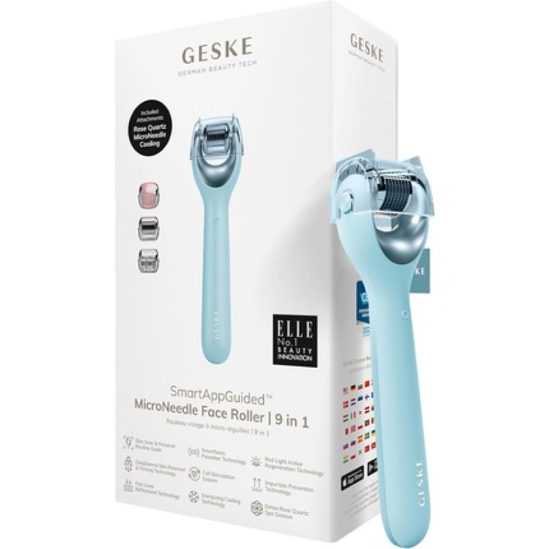 Geske Smartappguided Microneedle Face Roller 9 in 1 Electric Derma Roller