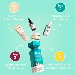 Q A Holiday Heroes Skincare Giftset 4-Step Regime with Oat Milk Cleanser