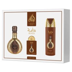 Lattafa Pride Masa Gift Set Includes 100 Ml Eau De Parfum 20 Ml Eau De Parfum And 200 Ml Deodorant