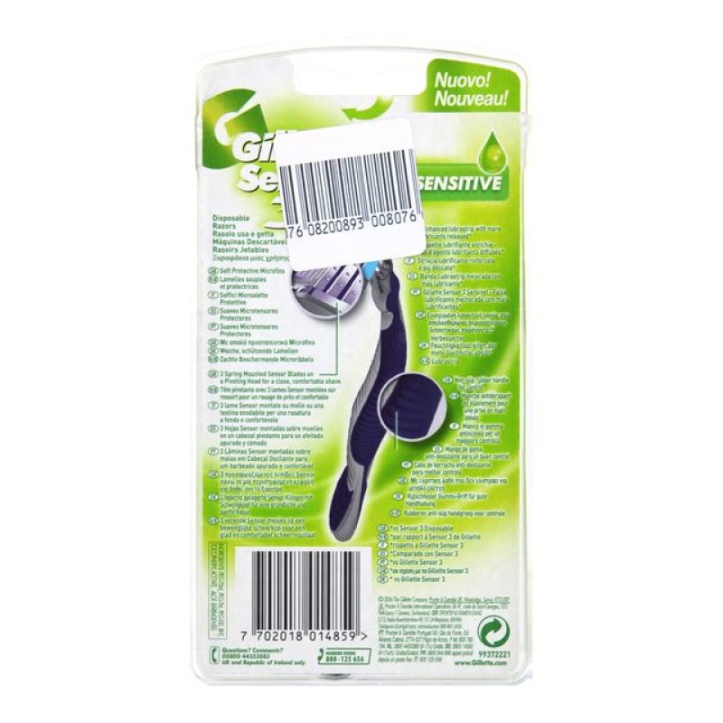 Gillette Sensor3 Sensitive Bleu