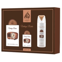 Lattafa Pride Vintage Radio Gift Set 100 Ml Eau De Parfum 20 Ml Eau De Parfum 200 Ml Deodorant