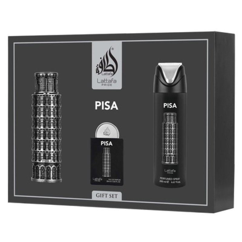 Lattafa Pride Pisa Men Eau De Parfum 100ml Eau De Parfum 20ml Deodorant 200ml