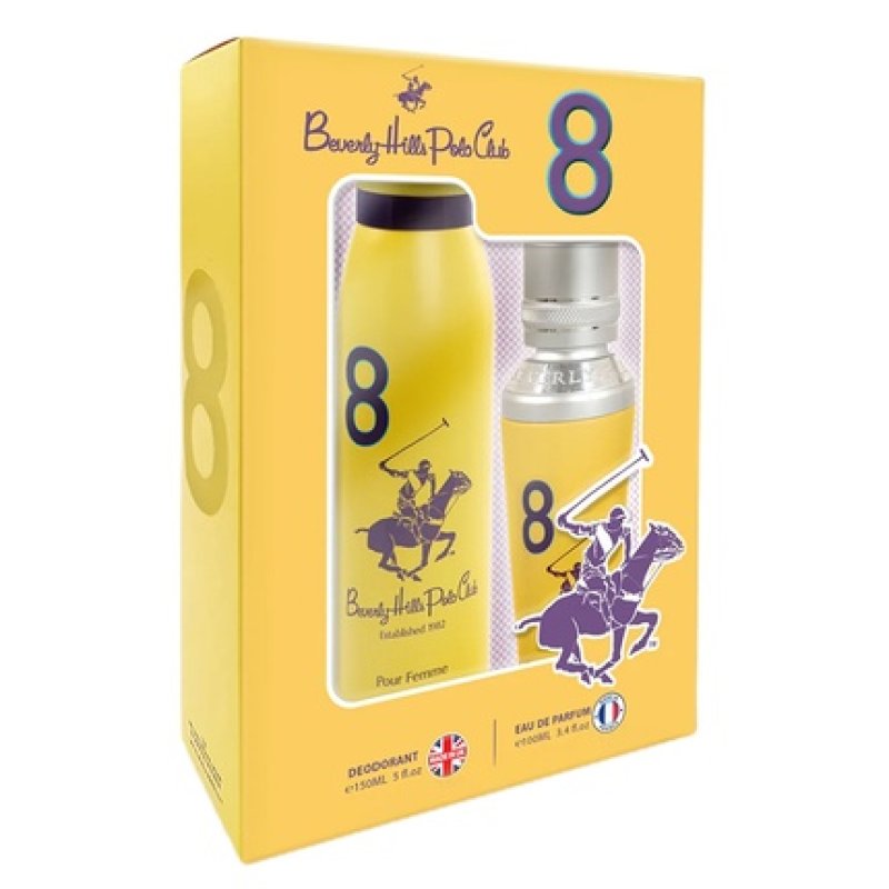 Beverly Hills Polo Club Woman Eight Eau De Parfum Spray 100ml Deodorant Spray 150ml