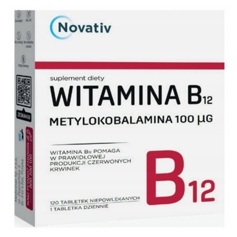 Novativ Vitamin B12 Methylcobalamin 100 Micrograms 120 Tablets