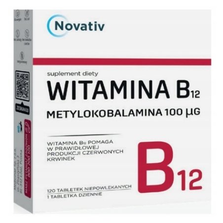 Novativ Vitamin B12 Methylcobalamin 100 Micrograms 120 Tablets