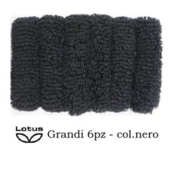 Lotus Hair Elastics In Sponge Black Large