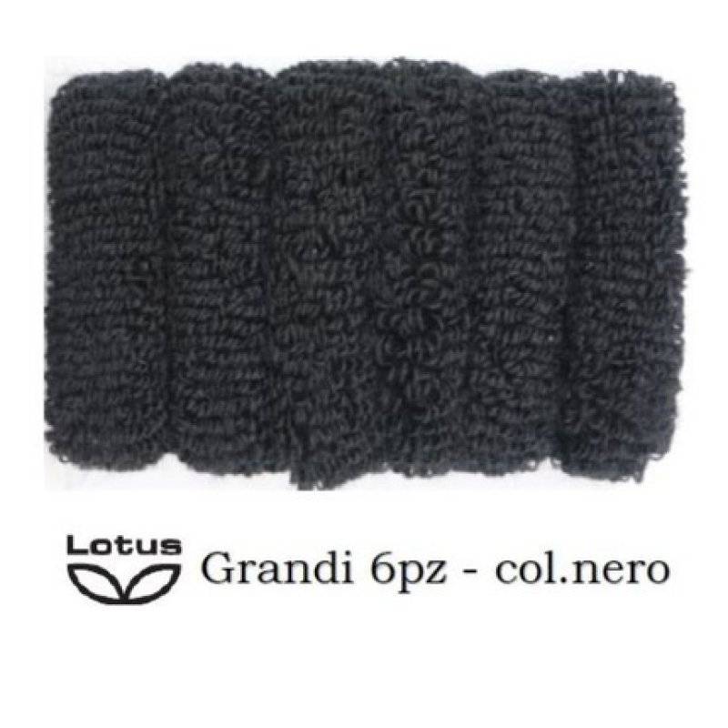 Lotus Hair Elastics In Sponge Black Large