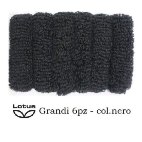 Lotus Hair Elastics In Sponge Black Large