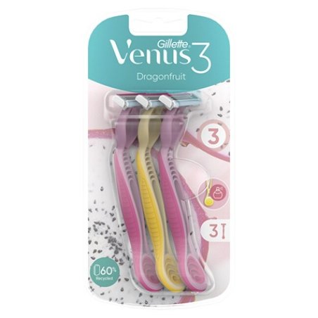 Gillette Venus 3 Dragonfruit Disposable Razors 3 Pack