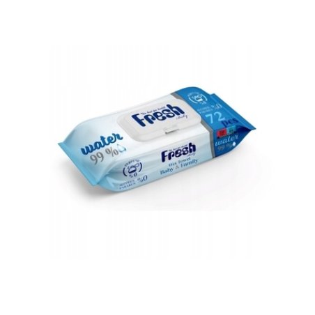Fresh Baby Moist Wipes With Clip, Blue, 72 Pieces