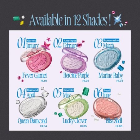 Glitz Stone Highlighter 12 Vibrant Photogenic Shades Longlasting Glow