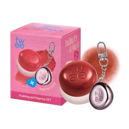 Blurry Pudding Pot Keychain Set with Airbrushed Blush and Buildable Lip Pigment