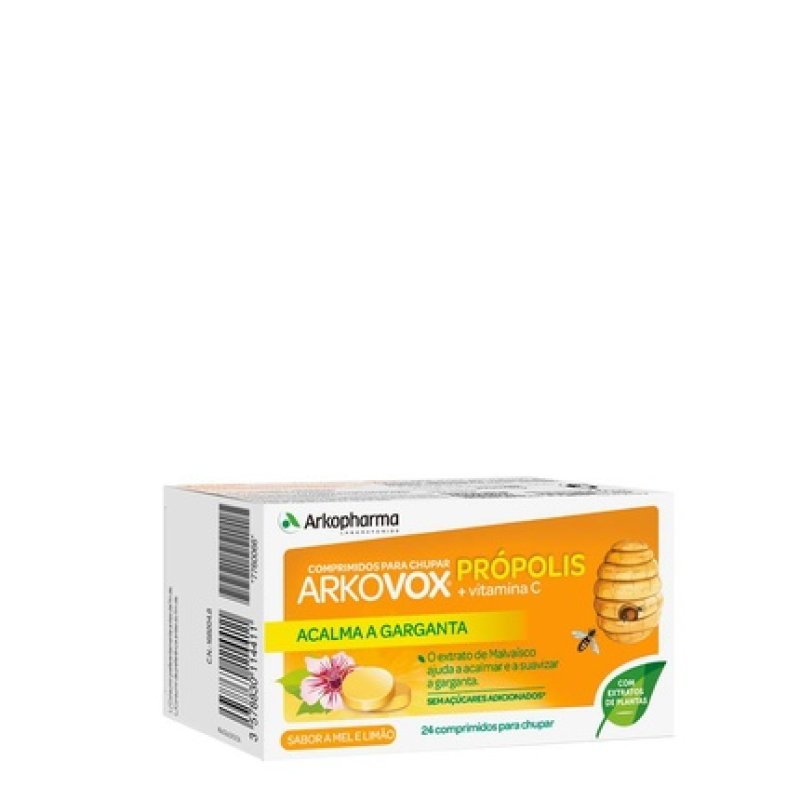 Arkopharma Arkovox Propolis And Vitamin C Honey And Lemon Flavor 24 Tablets