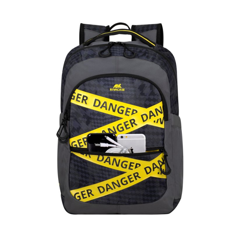 Rivacase Erebus 39,6 cm (15.6") Sac à dos Camouflage, Gris, Jaune