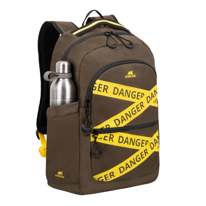 Rivacase Erebus 39.6 cm (15.6") Backpack Khaki, Yellow