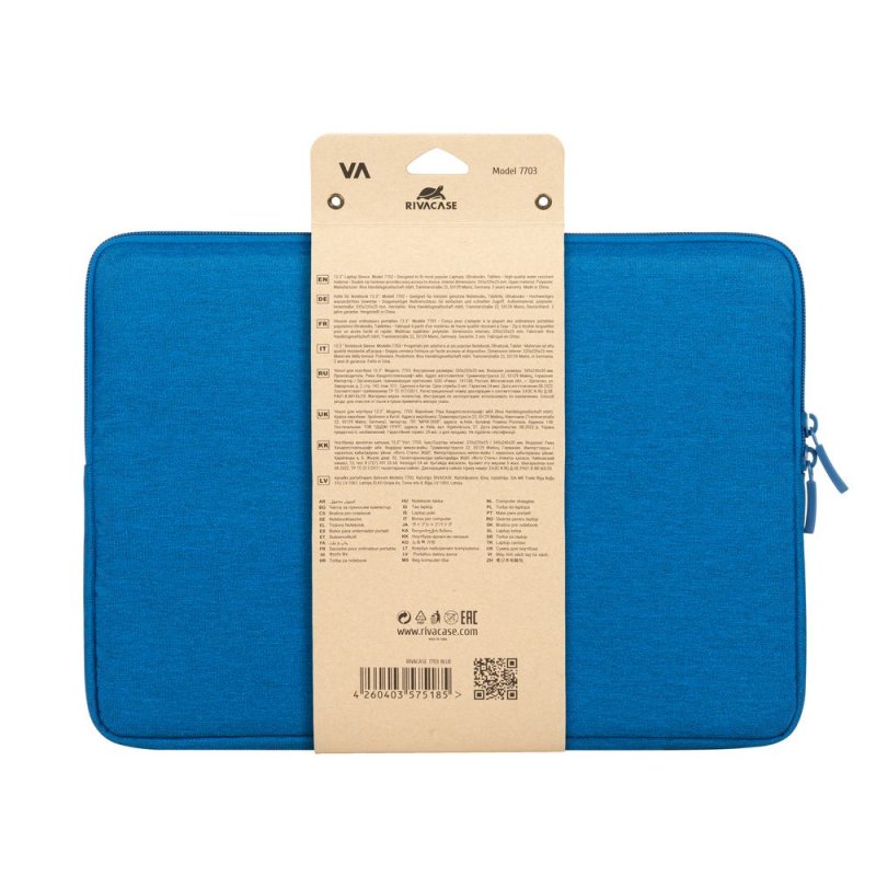 Rivacase Suzuka 7703 35.6 cm (14") Sleeve case Aqua colour