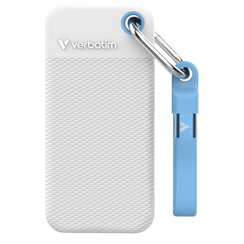 Verbatim Pocket SSD 2 To USB Type-C 3.2 Gen 2 (3.1 Gen 2) Bleu, Blanc